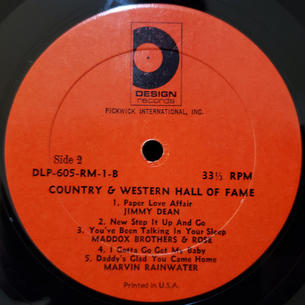 Various : Country & Western Hall Of Fame (LP, Comp, Mono)
