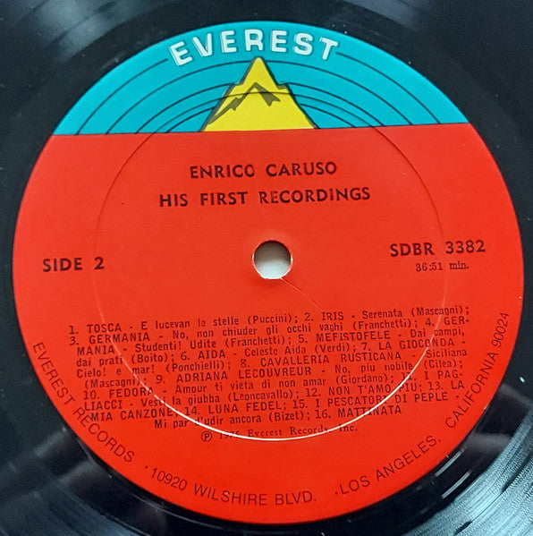 Enrico Caruso : Enrico Caruso - His First Recordings (LP, Comp)