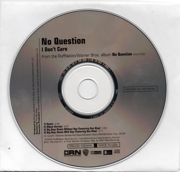 No Question : I Don't Care (CD, Single, Promo)
