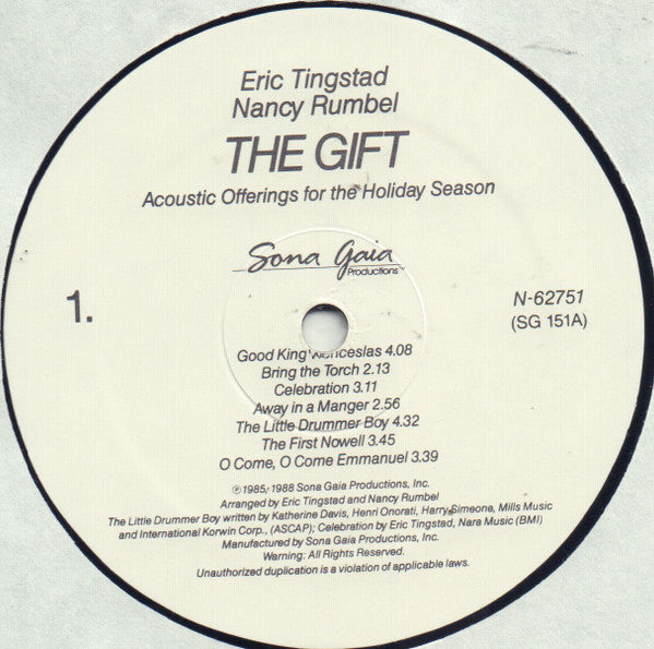 Eric Tingstad, Nancy Rumbel* : The Gift (Acoustic Offerings For The Holiday Season) (LP, Album)