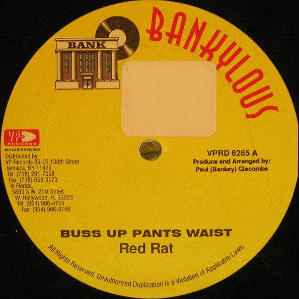 Red Rat / Angel Doolas & Captain Barkey : Buss Up Pants Waist / 2 X 4 (12")