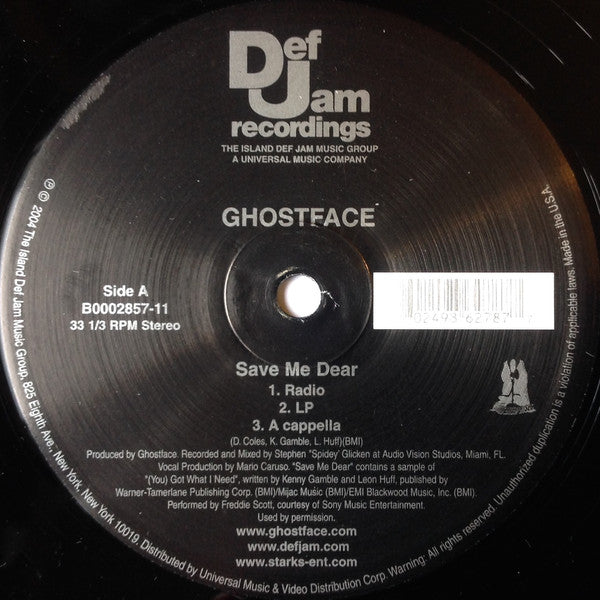 Ghostface Killah : Save Me Dear / Tooken Back (12")