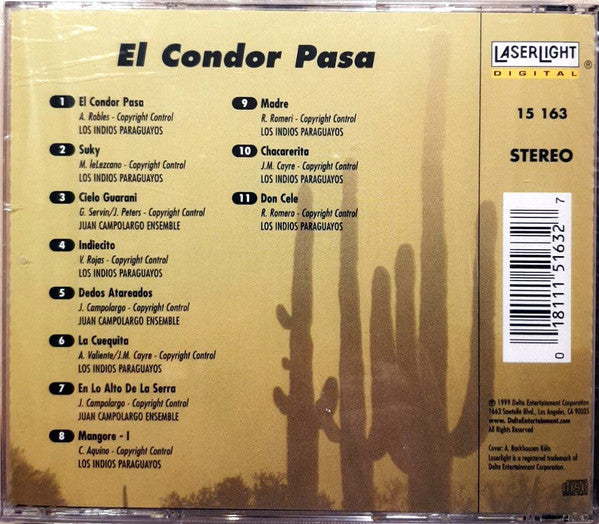 Various, Juan Campolargo, Los Indios Paraguayos*, Los Craneos : El Condor Pasa: Indian Harps & Flutes (CD, Album)