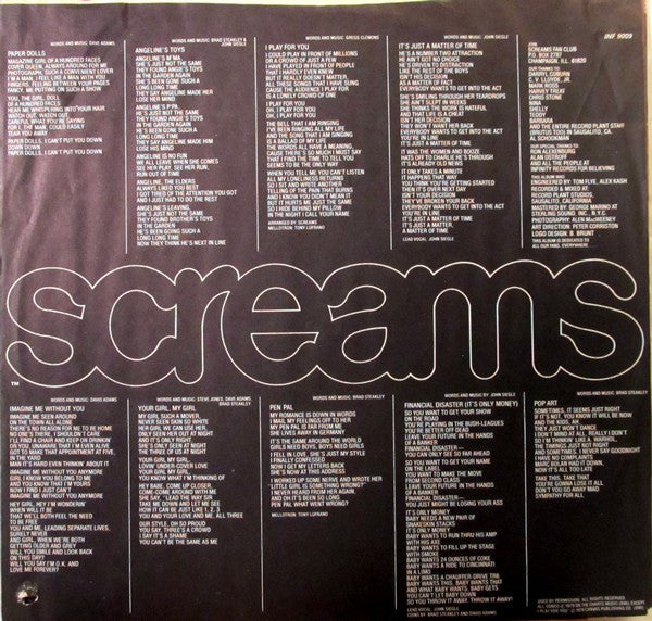 Screams : Screams (LP, Album, Glo)