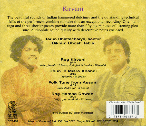 Tarun Bhattacharya : Kirvani (CD, Album)
