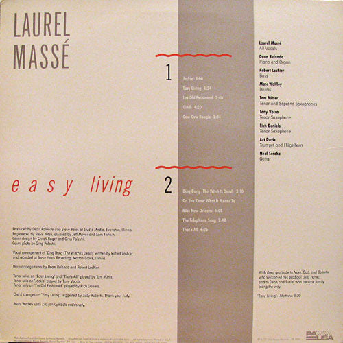 Laurel Massé : Easy Living (LP, Album)