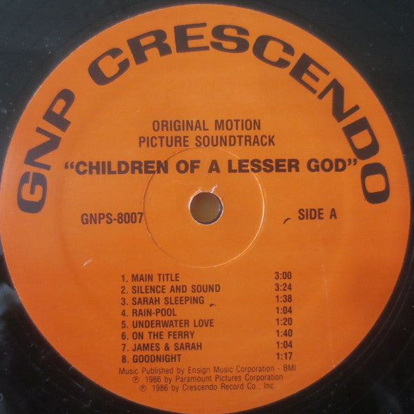 Michael Convertino : Children Of A Lesser God (Original Motion Picture Soundtrack) (LP, Album)