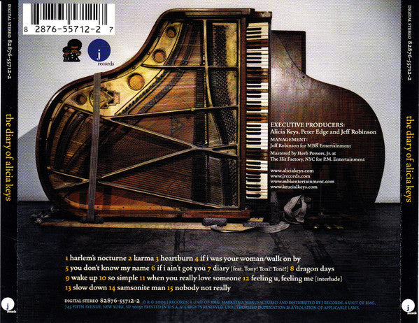 Alicia Keys : The Diary Of Alicia Keys (CD, Album, RE, Dig)