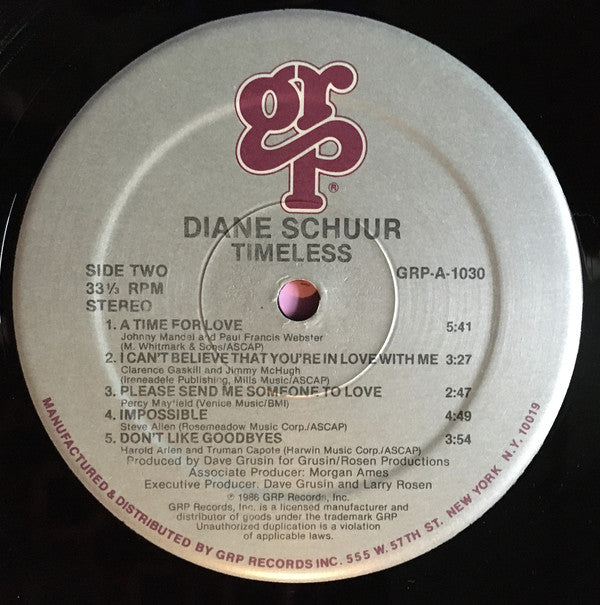 Diane Schuur : Timeless (LP, Album)