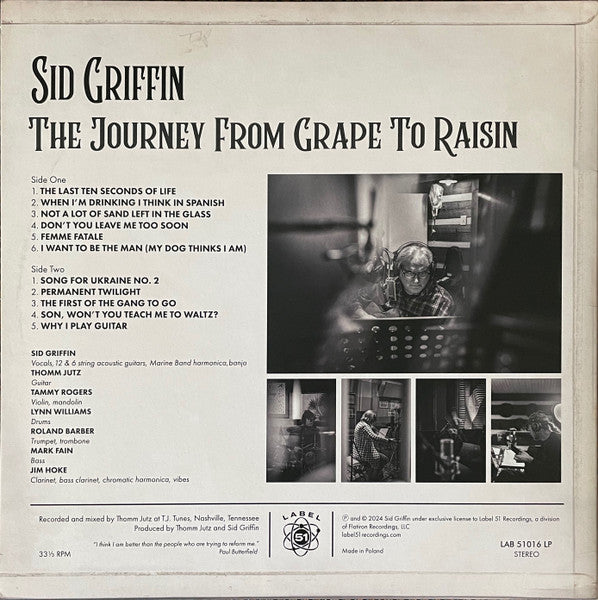 Sid Griffin : The Journey From Grape To Raisin (LP, Album, Tur)