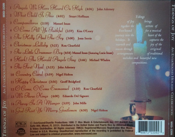 Various : Tidings Of Joy: An EverSound Holiday Celebration (CD, Comp)