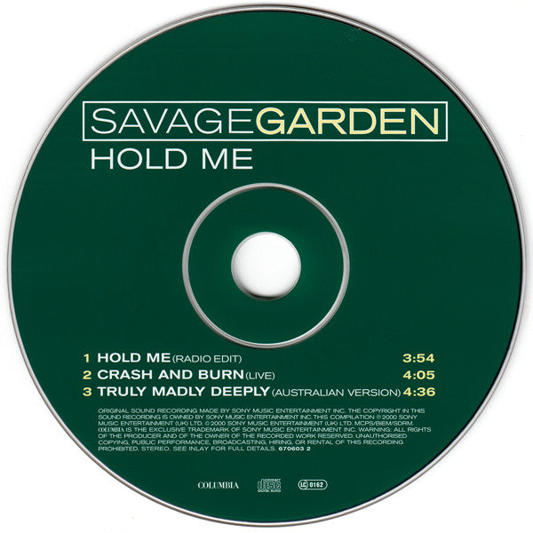 Savage Garden : Hold Me (CD, Single)