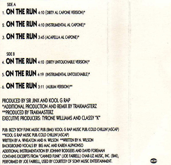 Kool G Rap & D.J. Polo : On The Run (Cass, Maxi)