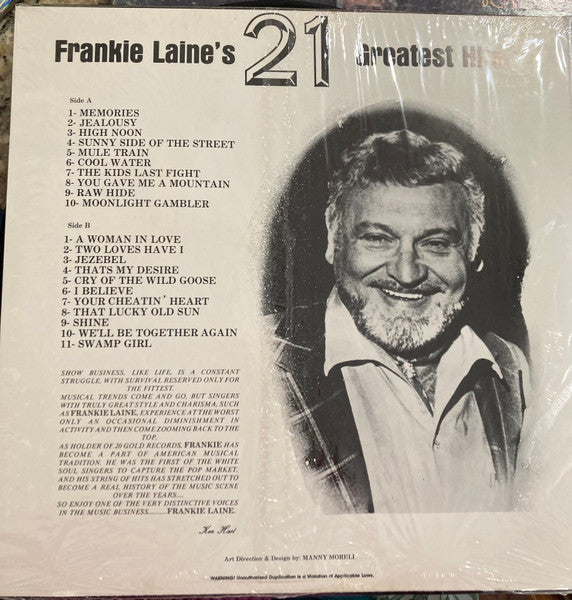Frankie Laine (2) : Frankie's Gold Frankie Laine's 21 Greatest Hits (LP, Album)