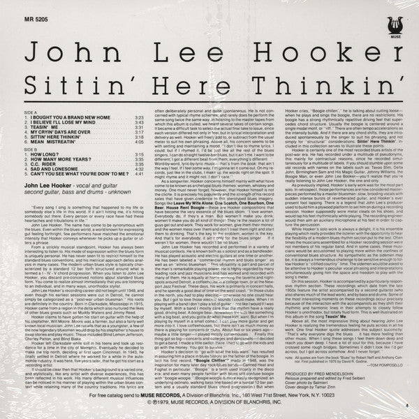 John Lee Hooker : Sittin' Here Thinkin' (LP, Album, RE)
