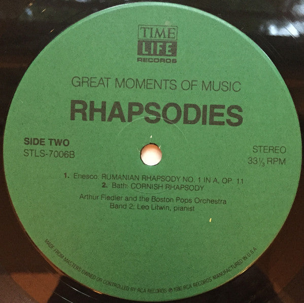 Arthur Fiedler And The Boston Pops Orchestra* : Rhapsodies (LP, Comp, RE)