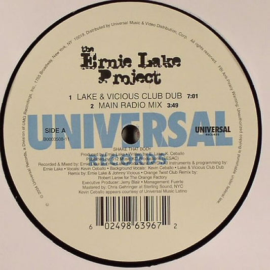 The Ernie Lake Project : Shake That Body (12")