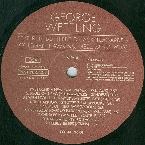 George Wettling : Featuring Billy Butterfield - Jack Teagarden - Coleman Hawkins - Mezz Mezzerow (LP, Comp, Gat)