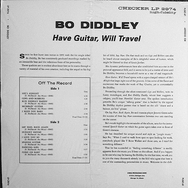 Bo Diddley : Have Guitar, Will Travel (LP, Album, RE)