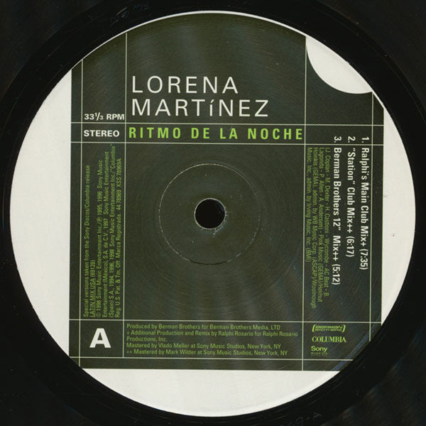 Lorena Martínez : Ritmo De La Noche (12")