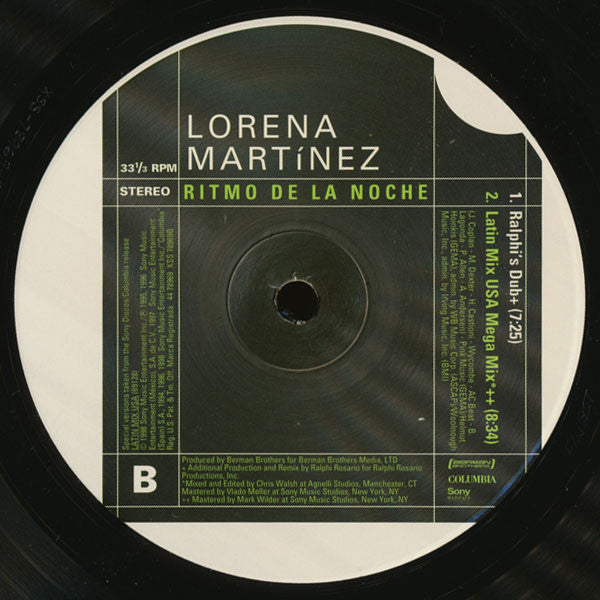 Lorena Martínez : Ritmo De La Noche (12")