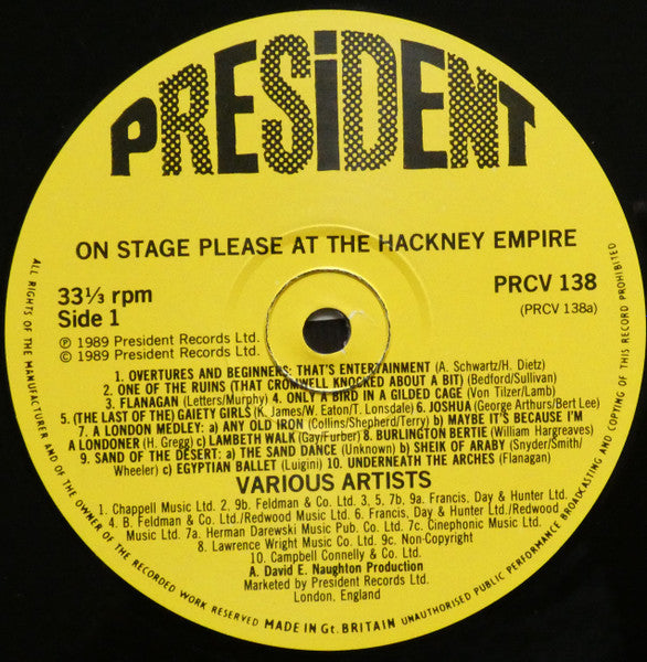 Various : On Stage Please At The Hackney Empire (A Tribute To The Stars Of Yesterday) (LP)