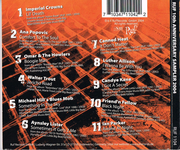 Various : Ruf 10th Anniversary Sampler 2004 (Where Blues Crosses Over) (CD, Smplr)