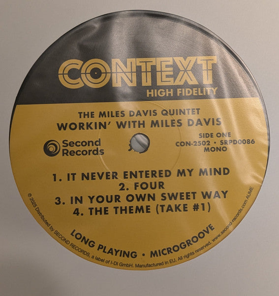 The Miles Davis Quintet : Workin' With The Miles Davis Quintet (LP, Album, Mono, RE)