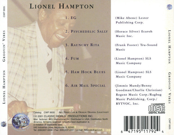 Lionel Hampton : Groovin' Vibes (CD, Comp)