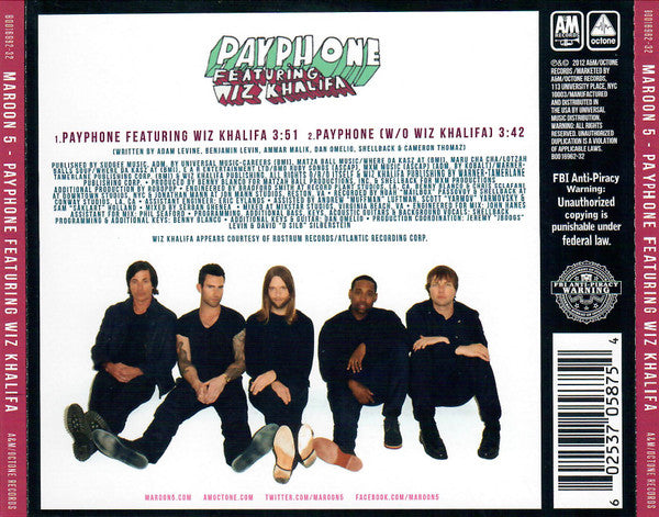 Maroon 5 Featuring Wiz Khalifa : Payphone (CD, Single, Ltd)