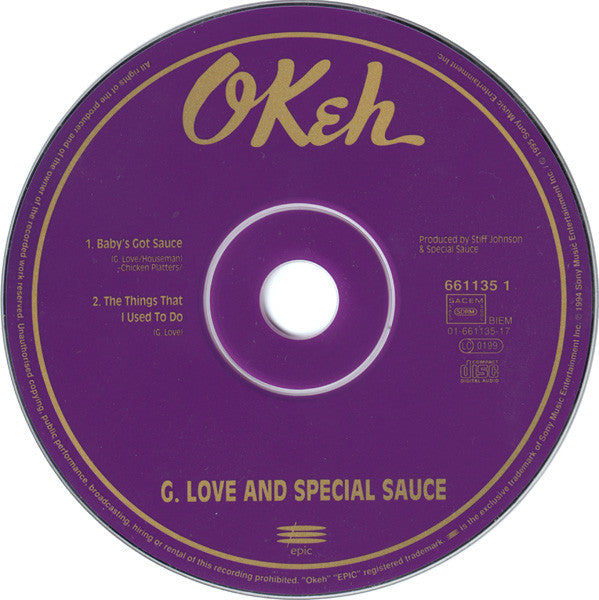 G. Love & Special Sauce : Baby's Got Sauce (CD, Single, RE, Car)