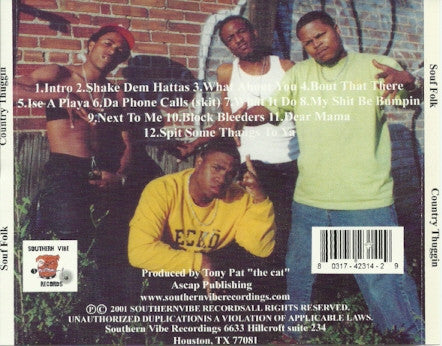 Souf Folk : Country Thuggin (CD, Album)
