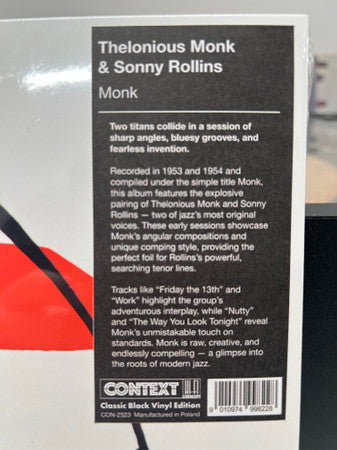 Thelonious Monk, Sonny Rollins : Monk (12", Album, Bla)