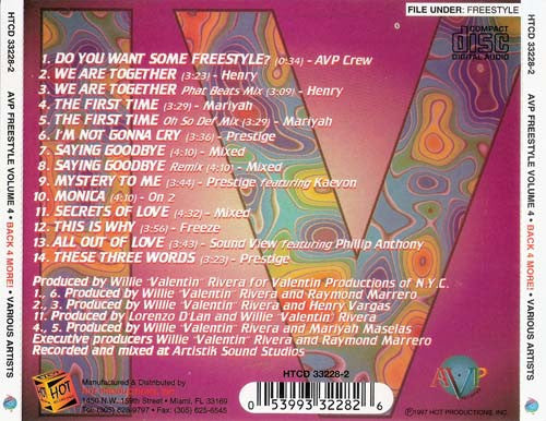 Various : AVP Freestyle Volume 4 "Back 4 More!" (CD, Comp)