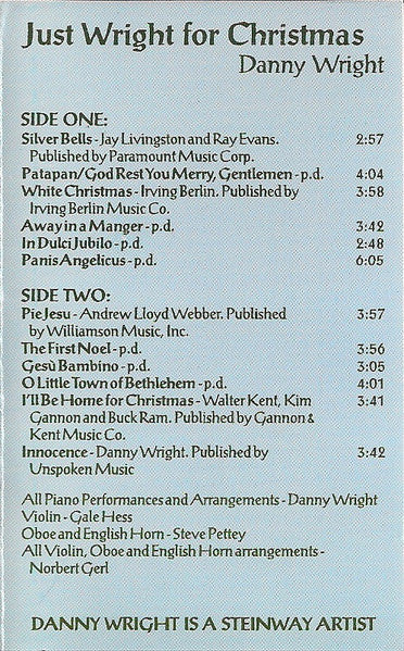 Danny Wright : Just Wright For Christmas (Cass, Album)