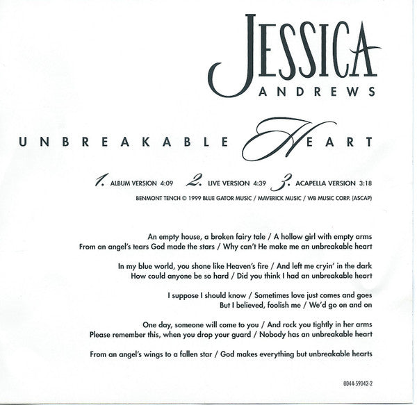 Jessica Andrews : Unbreakable Heart (CD, Single)