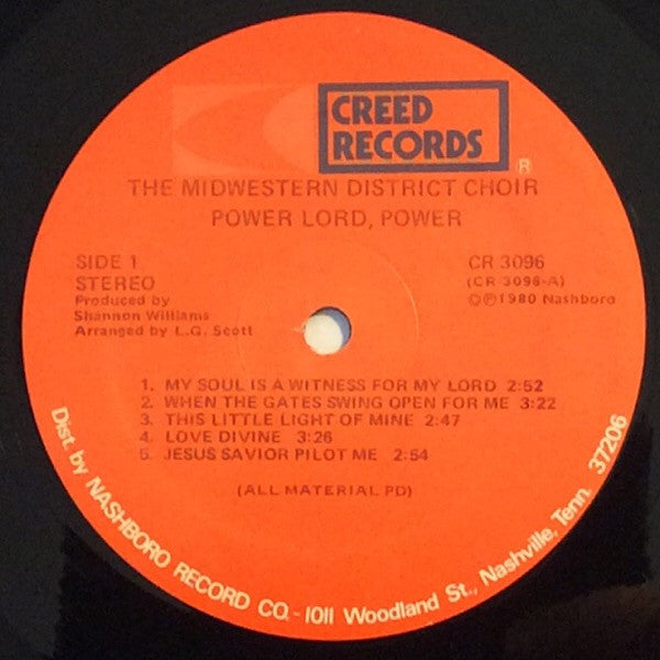 The Midwestern District Choir : Power Lord, Power (LP)