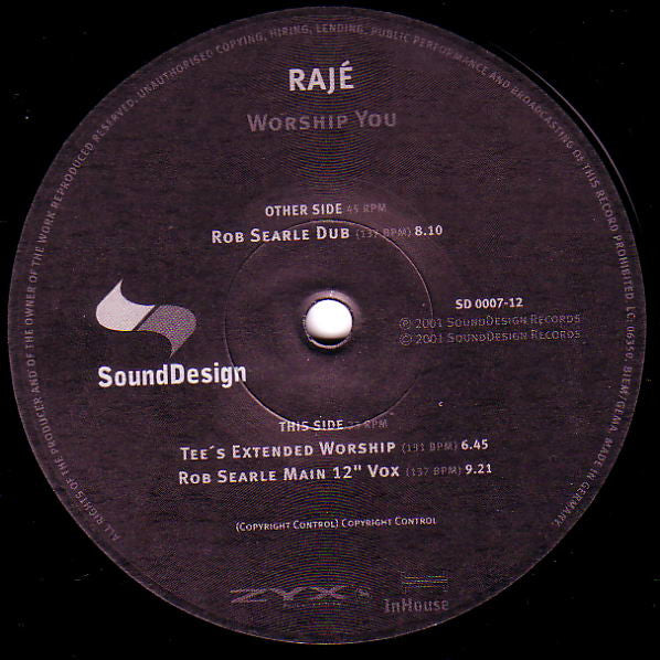 Rajé* : Worship You (12")