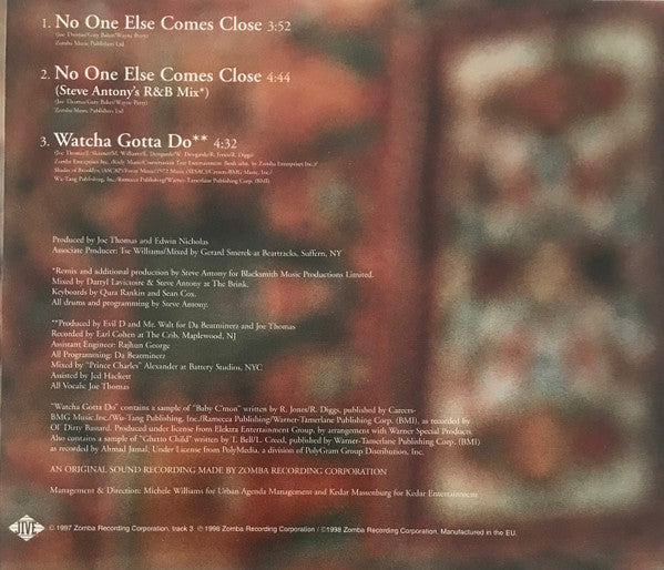 Joe : No One Else Comes Close (CD, Single)