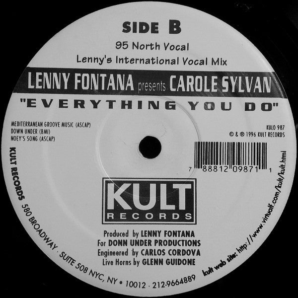 Lenny Fontana Presents Carole Sylvan : Everything You Do (2x12")