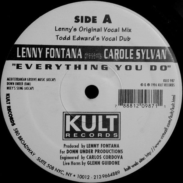 Lenny Fontana Presents Carole Sylvan : Everything You Do (2x12")