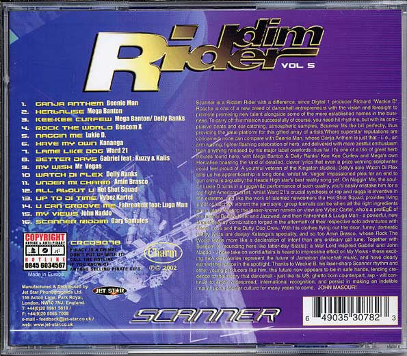 Various : Riddim Rider Vol. 5 Scanner (CD, Comp)