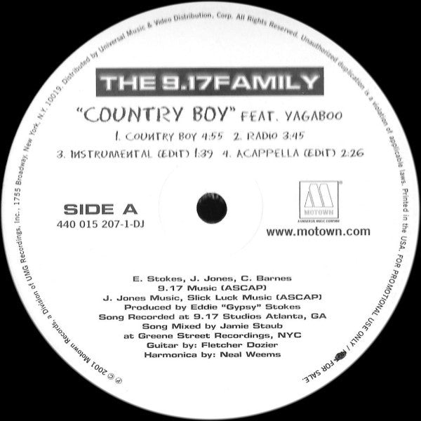The 9.17 Family : Country Boy / Cheifaz (12", Promo)