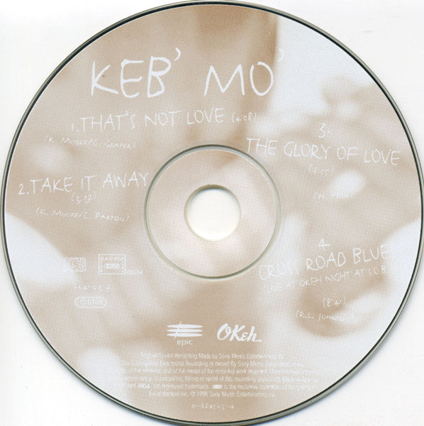 Keb' Mo' : That's Not Love (CD, Maxi)
