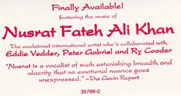 Nusrat Fateh Ali Khan & Roger White (2) : Bandit Queen (CD, Album)