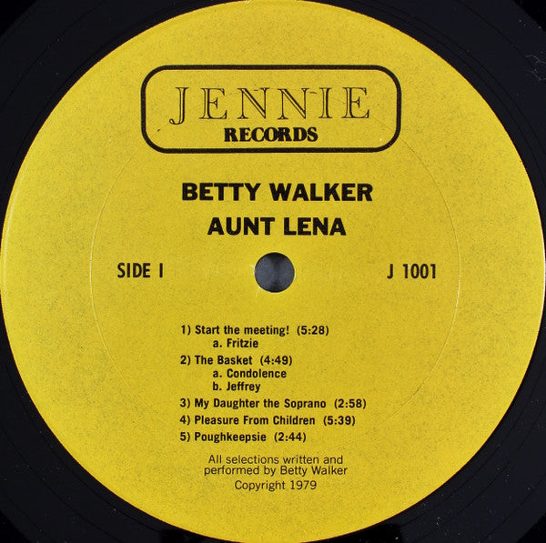 Betty Walker : Presents : Aunt Lena And Her Entire Family Circle -  Everyone Knows An Aunt Lena (LP)
