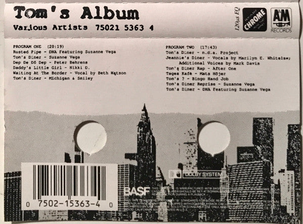 Various : Tom's Album (More Versions Of Tom's Diner Collected By Suzanne Vega) (Cass, Album, Chr)