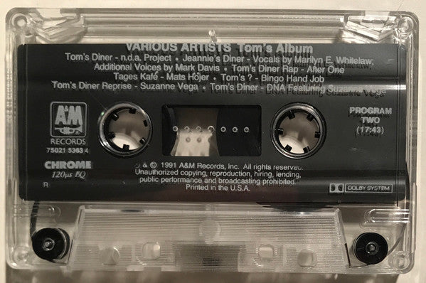 Various : Tom's Album (More Versions Of Tom's Diner Collected By Suzanne Vega) (Cass, Album, Chr)