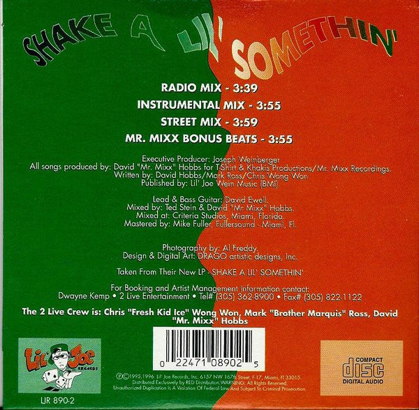 The 2 Live Crew : Shake A Lil' Somethin'.... (CD, Single, Car)
