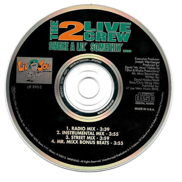 The 2 Live Crew : Shake A Lil' Somethin'.... (CD, Single, Car)